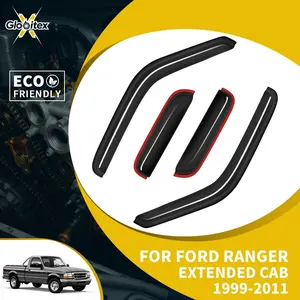 Tape-On Outside Window Visors Sun Rain Guards Vent for Ford Ranger Extended Cab 1999-2011 & Mazda 2500 Extended Cab 1999-2000 & Mazda B3000 Extended Cab 1997-2007 & Mazda B4000 Extended Cab 1999-2009, Mount Wind Deflectors, 4PCS