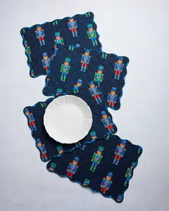 Leopard Nutcrackers - Set of 4 Placemats - Navy
