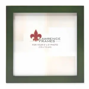 212 MAIN Modern Square Wood Photo Frame, 0.67 in Wood Frame, 1.0 in Green Wall Mount Home Decor Gallery Piece