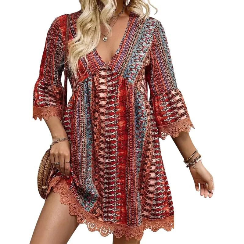 Summer boho mini dress - TikTok Shop