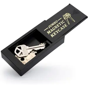 Large Magnetic Key Hider, Outdoor Hidden Storage Compartment, Fits Keys for Cars, RVs, Boats, Homes, Airbnb Rentals and Emergencies, Diversion Safe Spare Key Holder - Black