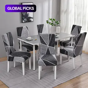 Geometric Print Stretch Chair Slipcover, Non-slip Stretch Chair Protective Cover, Washable Chair Protector For Home, Halloween Decor, Chair Covers Set #GLOBAL PICKS