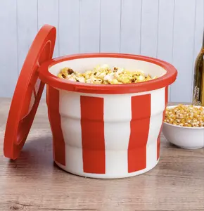 Tonford Popcorn Bowl Collapsible Classic Bowl Locked Lid Dishwasher Safe BPA Free