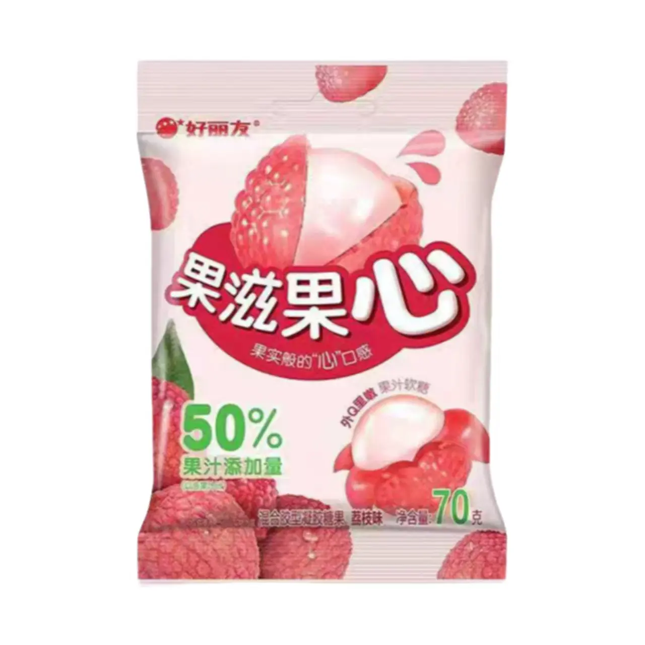 Orion Fruity Fruit Gummy (50% Juice) - Lychee 70g (China)