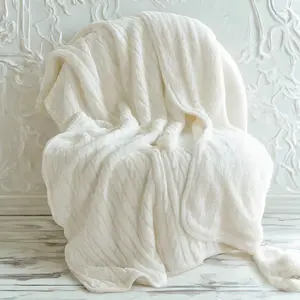 Extra Cozy Cotton Cable Knit Sherpa Blanket, Soft Throw for Couch, Bed, Sofa, Chair - Warm, Machine Washable Home Decor