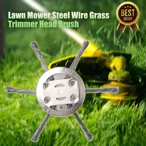 Steel Wire Trimmer Head for Cordless Grass Trimmer – Heavy Duty Brush Cutter Attachment for Battery Powered Weed Eater