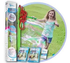 Giant Bubble Kit: Wand, 2 Big Bubble Concentrate Pouches and 8 Sun-Activated Magical Stickers | Outdoor Toy for Kids, Girls | Bubbles
