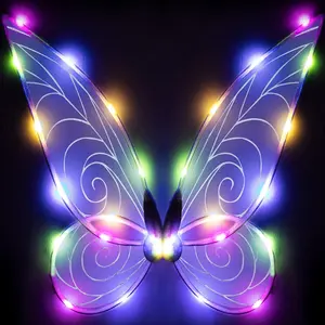 X-CPA038  Light up Fairy Wings for Adults,LED Butterfly Wings for Girls Women,Halloween Costume Dress Up,Gifts for Kids