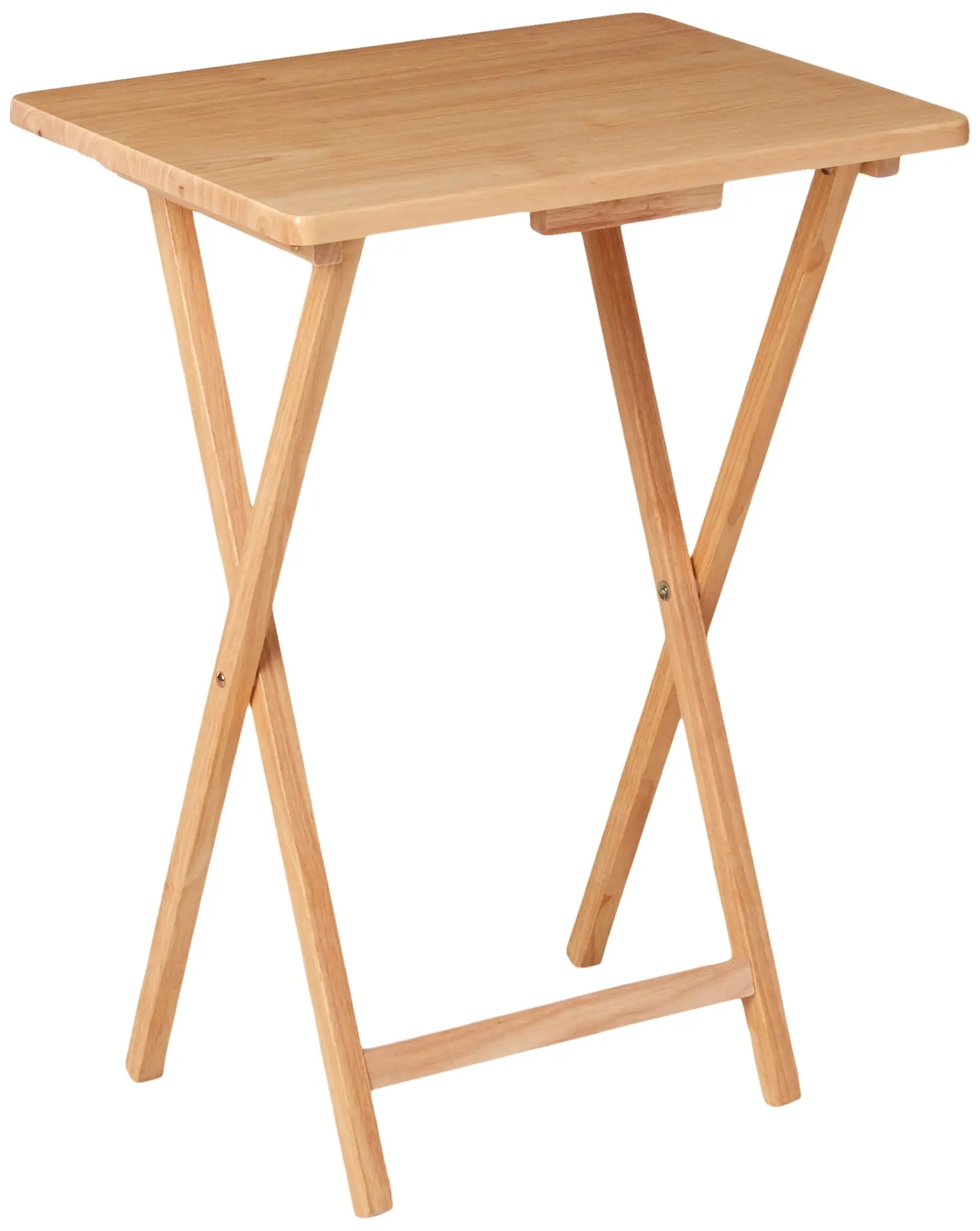 Mainstays Rubberwood Folding TV Tray Table, Natural
