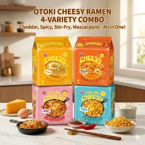 OTTOGI Korean Cheese Ramen 4-Flavor Variety Bundle Spicy & Mild Cheddar & Mascarpone Korean Instant Noodles  Food Pansit
