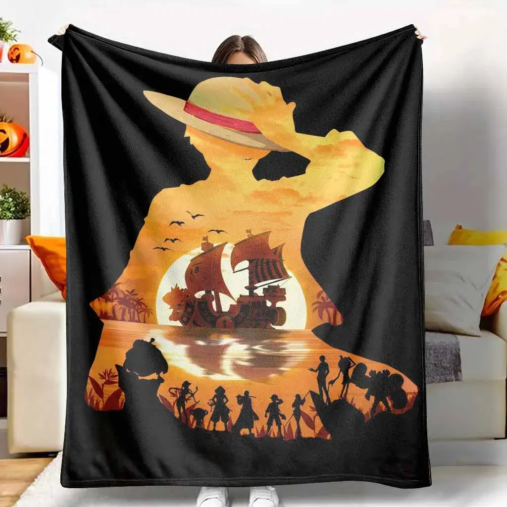Microfibre Flannel Fleece Sunset Pirate Ship Throw Blanket - Cozy, Ultra Soft, Lightweight, Breathable, Wrinkle Resistant, Single Layer, All Seasons, Machine Washable, Aesthetic Room Decor, Cozy Room Vibes, Men's Gift, Cozy Setup, Snug As A Bug In A Rug