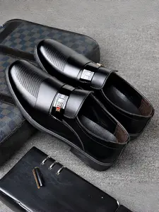 New Men's Trendy Formal Shoes Business Casual Office Work Shoes Fashion Versatile Soft Sole, PU Leather Pointed Toe, All Seasons
