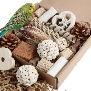 Bird Toys Parrot Toys Natural Bird Foraging Box Foot for Parakeets, Cockatiels, Conures, Love Birds, and Other Small to Medium Birds