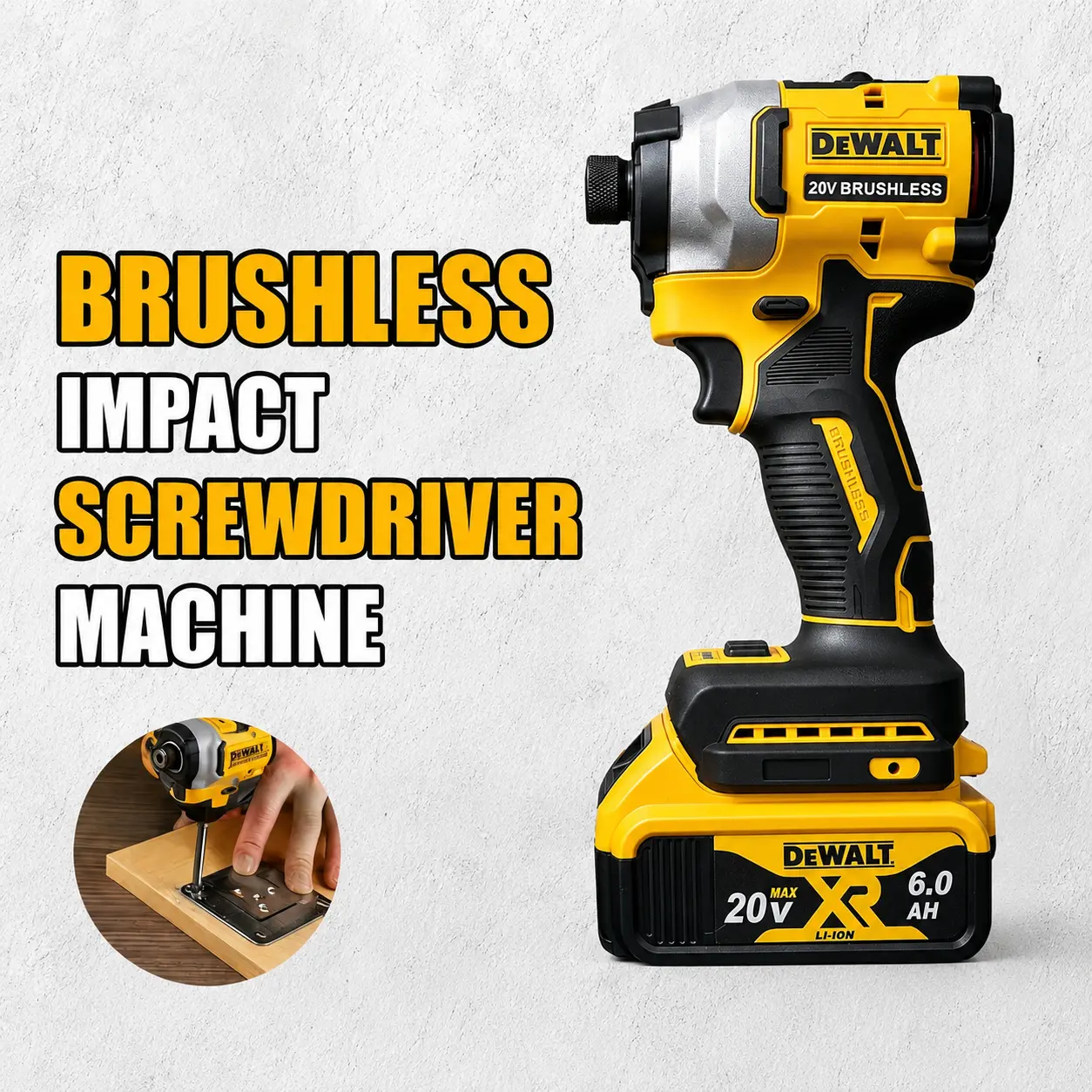 Dewalt DCF850 Brushless Cordless Impact Driver - 205Nm Torque, 3250RPM, Multifunctional Electric Drill Screwdriver for Drilling Tasks with Impact Power (Tools & Hardware Hand Tool Accessory), Brushless Motor, 3250Rpm Speed, Diy Power Tools, High Torque Im