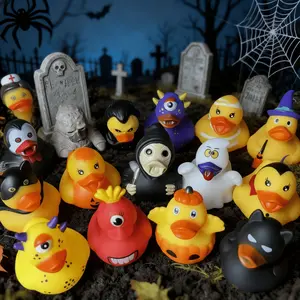 10pcs Random Style Christmas Halloween New Year Duck Bath Toys, Stress Relief Rubber Ducks, Perfect Gift for Kids Friends
