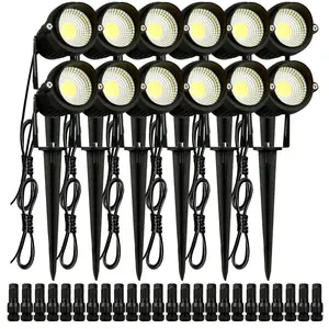VEVOR Landscape Lighting,  , 6W Low Voltage LED Landscape Lights, IP66 Waterproof Landscape Spotlights Yard Lawn Garden Pathway Outdoor Lights 12V 24V 450LM Warm White 3000K (12 Pack with Connectors)