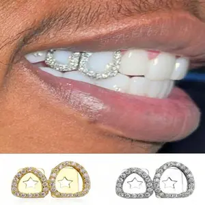 1 Set Men's Shiny & Cool Hollow Tooth Decoration In Gold And Silver Colors, Unisex Suitable For Night Club, Halloween, Christmas Wearing（gift）