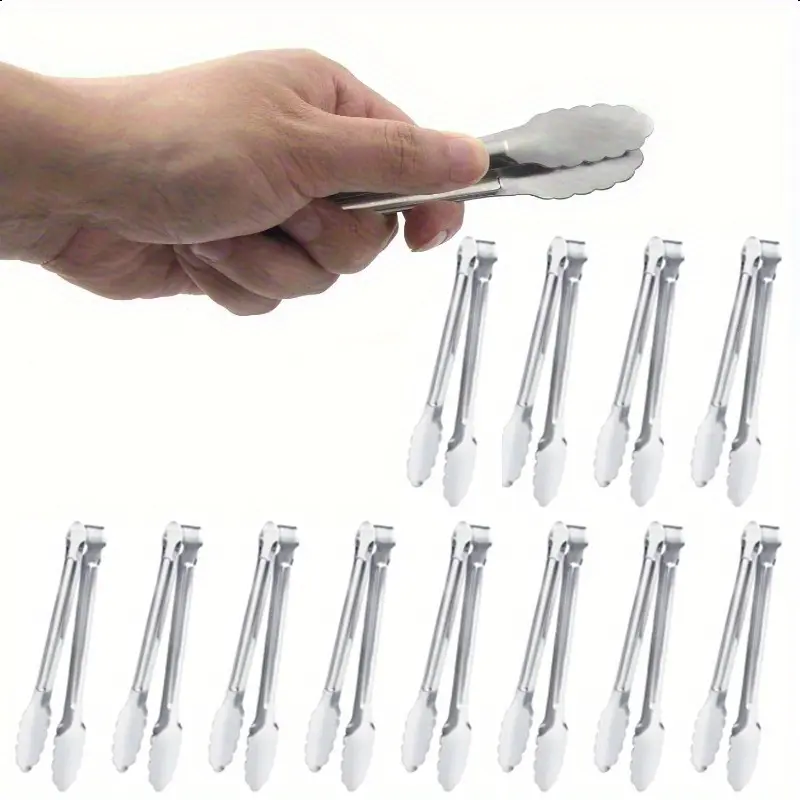 12CPS Mini Serving Tongs,Buffet Tongs,Stainless Steel Food Tong Serving Tong Small Serving Tongs Stainless Steel Appetizer Tongs