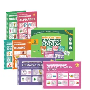 Slot Calligraphy Practice Book Set, Simple Drawing Enlightenment, Pen Control Training, Magic Learning Drawing, 6 Books Included, Tracing Preschool Books, Preschool Art Supplies