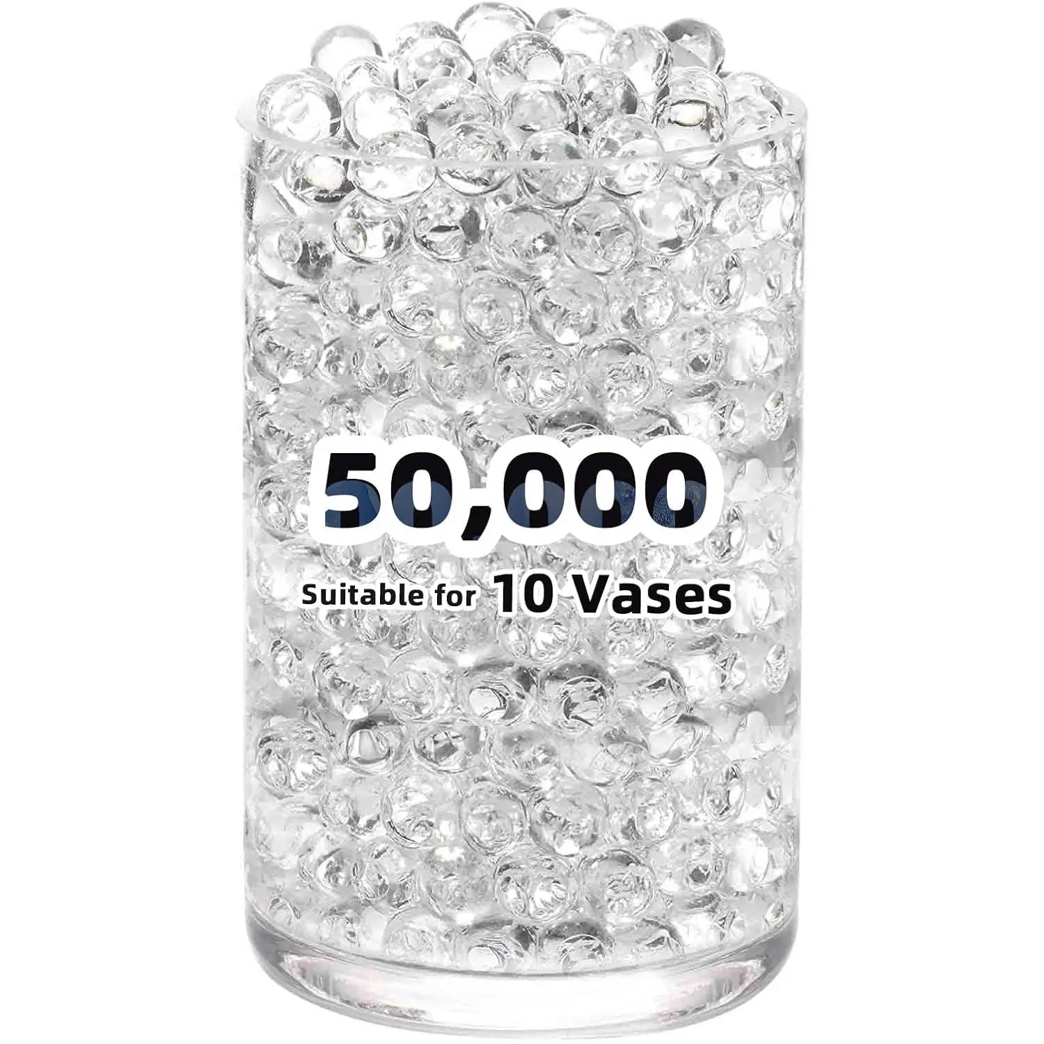 50,000 Clear Beads for Vases, Transparent Vase Filler, Christmas Decoration, Wedding Centerpiece, Floating Candles, Floral Decoration
