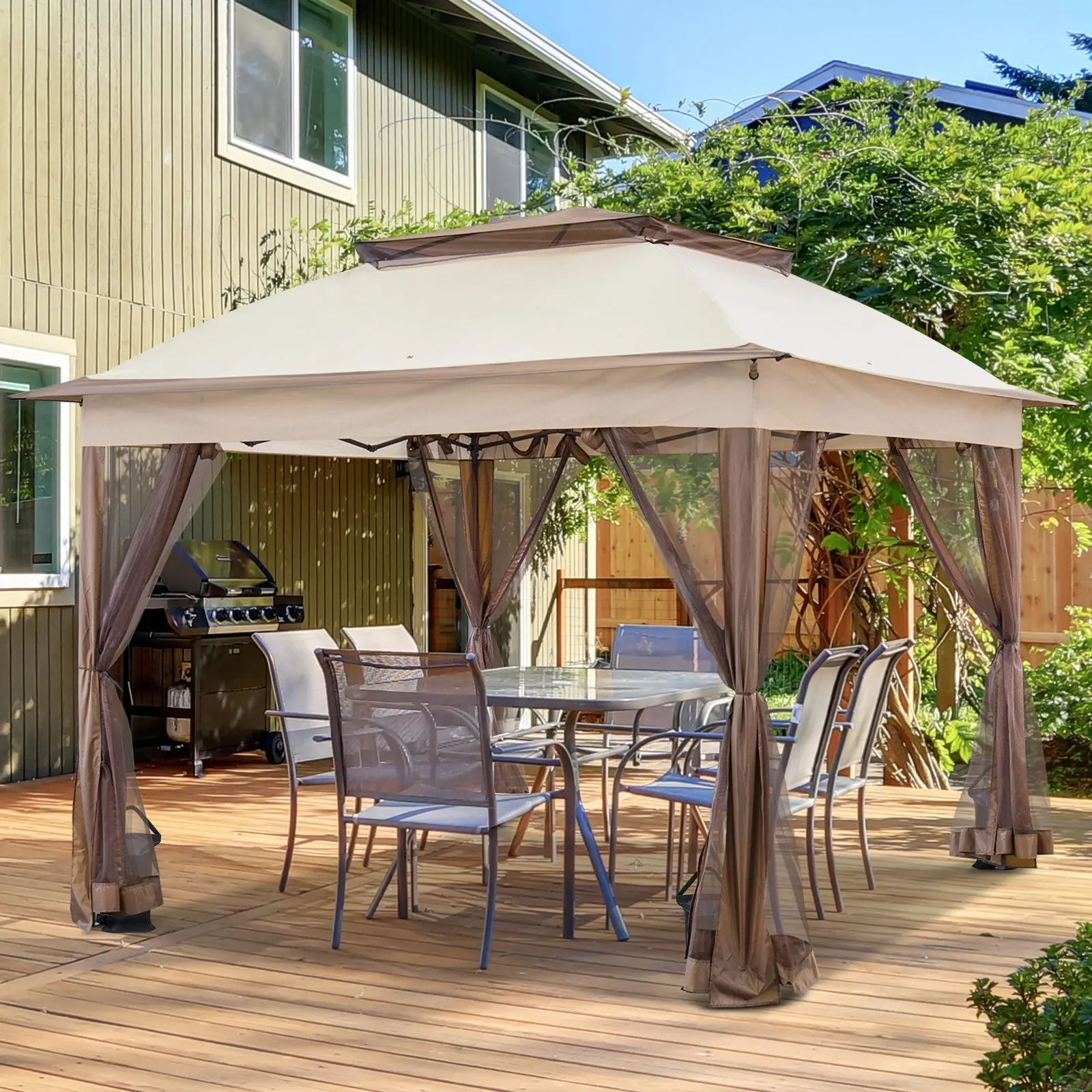 11x11 Pop Up Gazebo Tent with Netting