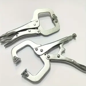 1pc Locking Pliers C-Clamps Quick-Release Self-Locking Adjustable Jaw Width Heavy Duty Carbon Steel Ideal for Woodworking, Welding, and Repair Woodworking Clamps Quick-Release Mechanism Sturdy and Durable Construction