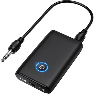 Aux Bluetooth Adapter for Car, Bluetooth 5.0 Transmitter Receiver, Portable Wireless Adapter, 2-in-1 Aux Audio Receiver for Laptop, Radio, Headphones, Speakers, TV