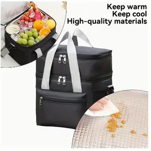 Large Capacity Cooler Tote with Multiple Compartments Leakproof Soft Cooler Bag Adjustable for Picnics Beach Outings Camping Trips