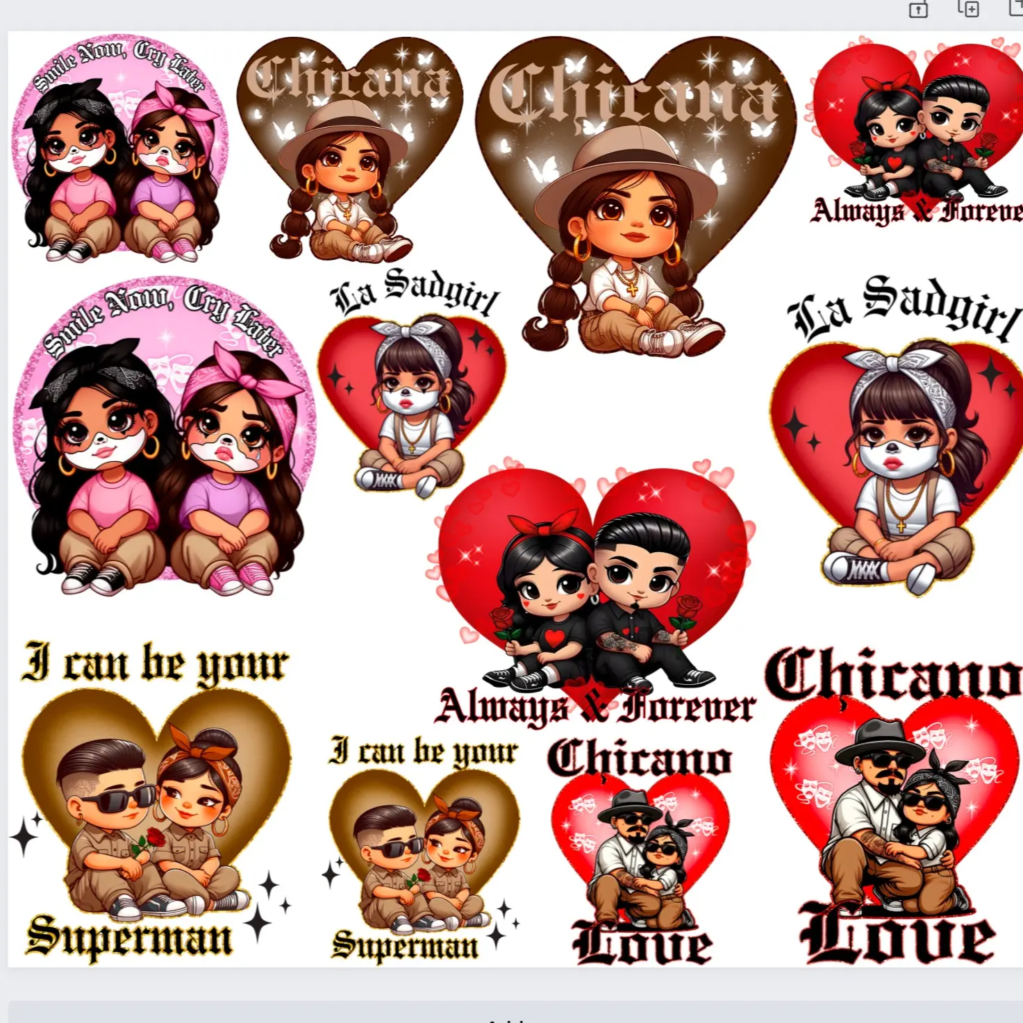 Youth/Toddler Cholo Love premade DTF Gangsheet