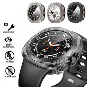 HOMEYA For Samsung Galaxy Watch Ultra 47mm Hard PC Case with Full Coverage Screen Protector - Military Grade Shockproof Protection, Anti-Scratch Bumper & Tempered Glass - Slim Fit