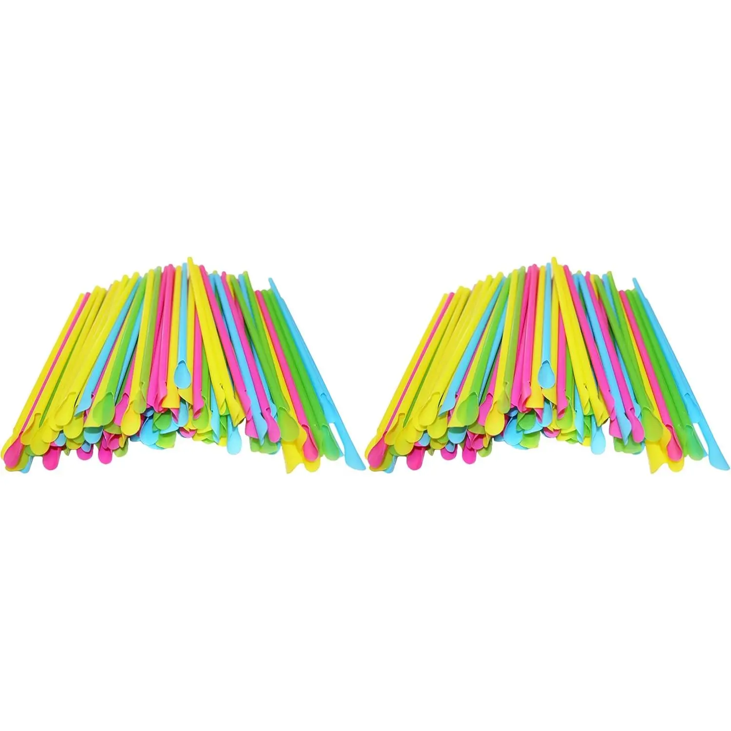 Set of 200 SNO-Cone Straw Spoons! Bright Colors - 8"x.25"-  for Milkshakes, Shaved Ice, 's Parties, Root  Floats and More!