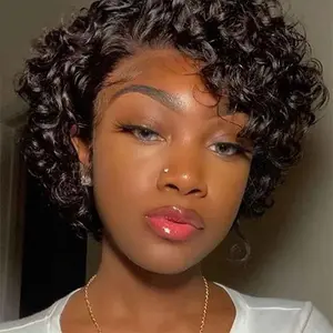 Premium HD Lace Pixie Cut Human Hair Wig  13x1 Short Bob Lace Frontal  High Density Virgin Hair  Natural Color Pixie Style for Black Women SummerVibes