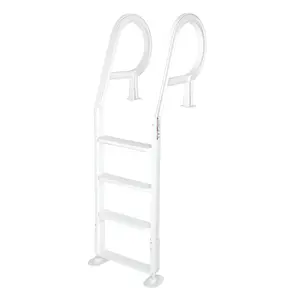 XtremepowerUS Adjustable 4-Step Swimming Pool Ladder for Entry and Exit, Extra-Strong Construction, Extra-High Safety Rails, Durable Design, Swimmingpool Pool Accessories