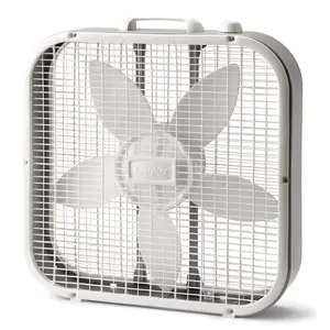 20" Classic Box Fan with Weather-Resistant Motor, 3 Speeds, 22.5" H, White, B20200, New