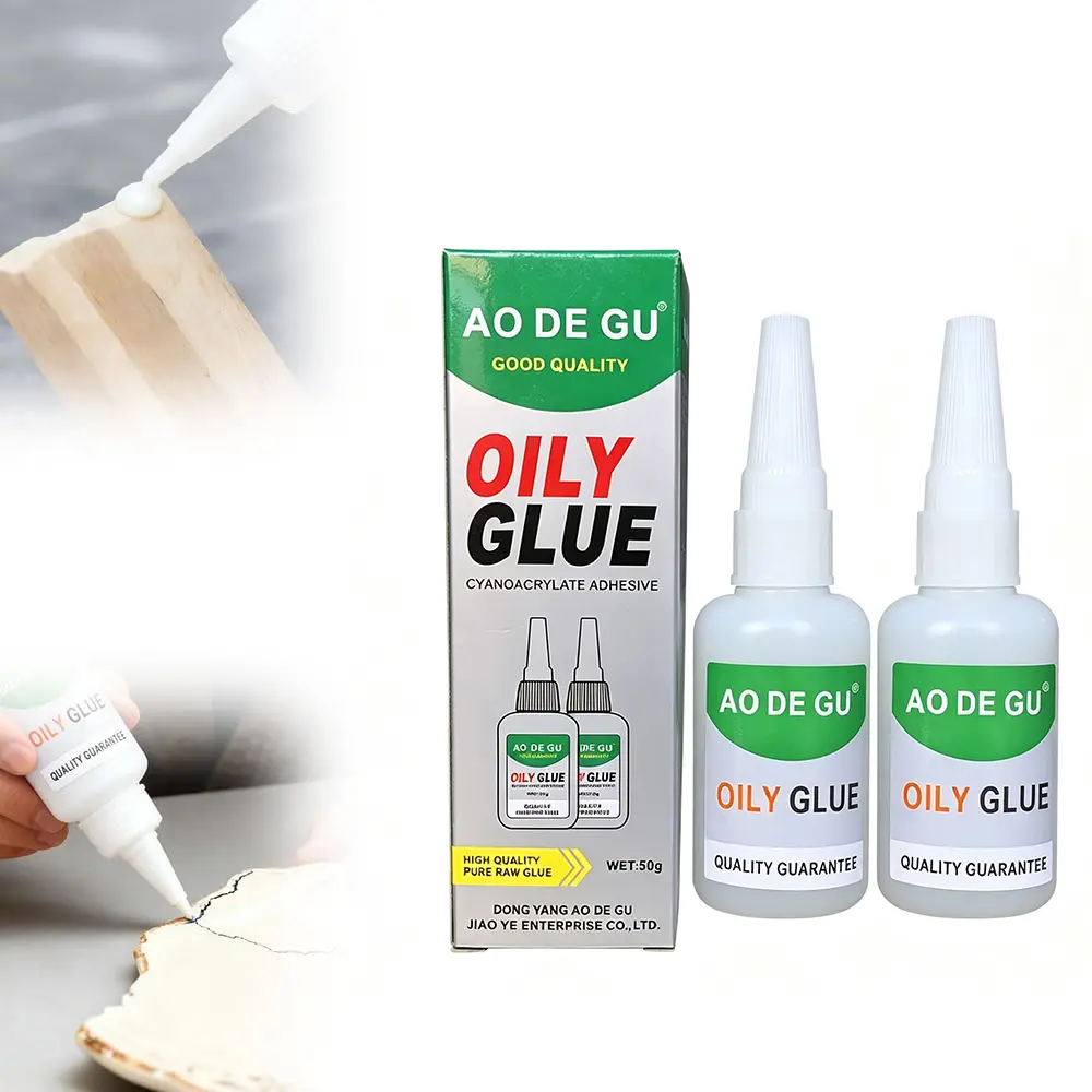 AO DE GU 1/4 Pack Fast-Setting CA Super Glue, Multi-Surface Quick-Dry Heavy-Duty Adhesive for Wood, Metal, Ceramic, Glass, Plastic, Rubber, Shoe Repair & Home DIY Crafts