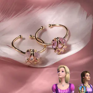 Princess Ring, Friendship Ring, Heart Shaped Opal Pendant, Wire Wrapped Diamond Charm, Heart Jewelry for Best Friends