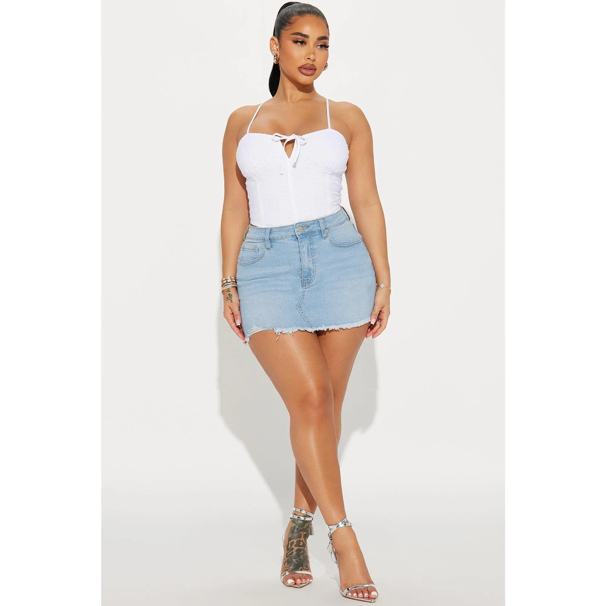 Raven Denim Mini Skirt - Light Wash