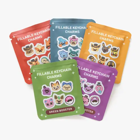Gentlemon Fillable Keychain Plastic Charms Blind Booster Packs
