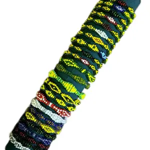 Ilde de cuentas elastic bracelet Santeria Ifa orula with camino and satin/ orula in mix colors and 1 solid color choices