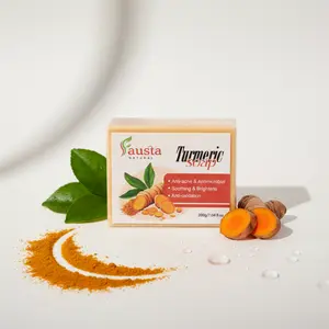 Fausta Natural Turmeric Skin Cleansing Soap - Natural Glow Face & Body Cleanser for Acne Dark Spots & Scars Gentle for All Skin Types 1 Bar 4.5 oz