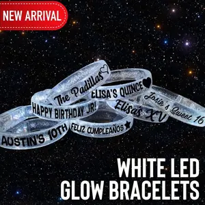 White LED Glow Bracelets