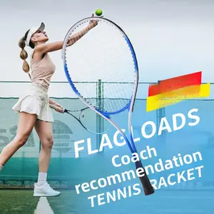 Tennis Racket Solo Trainer with String Base Children's Set Tennis Aluminum Alloy Racket Rebound