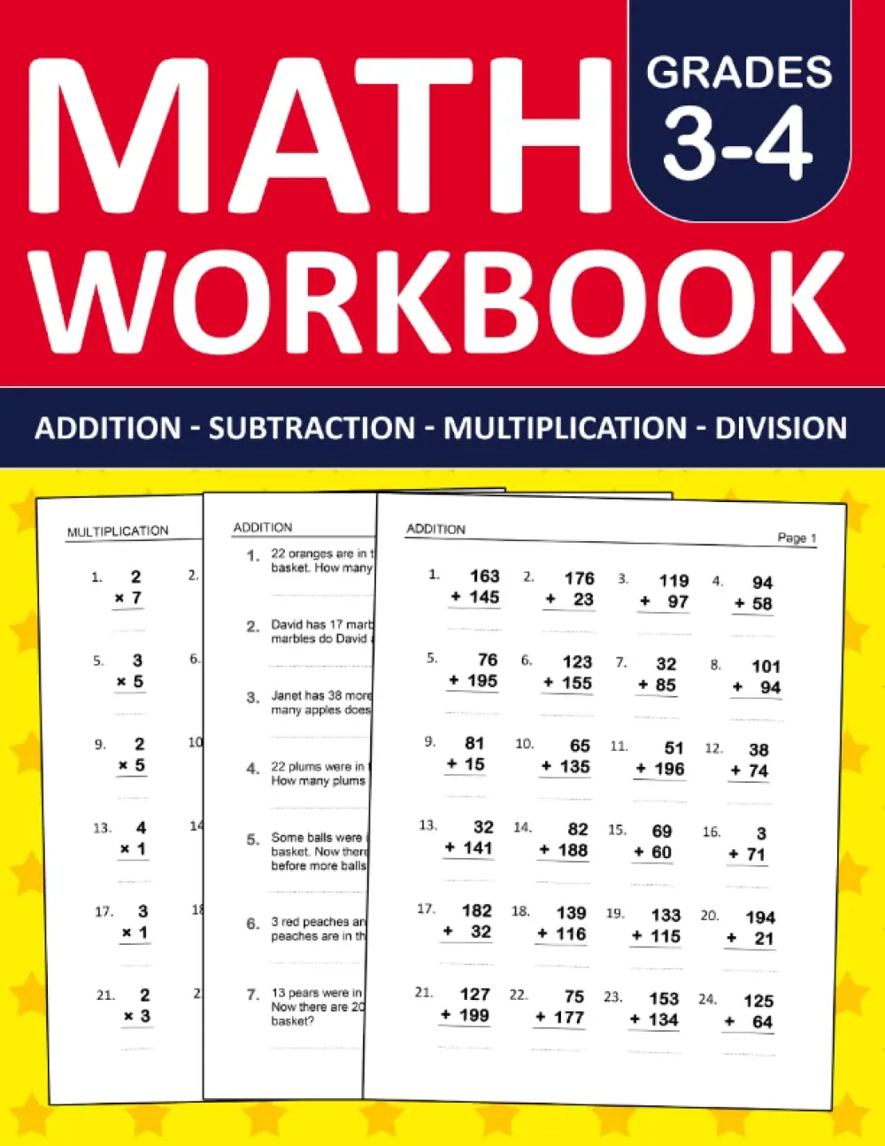 Math Workbook Grade 3 & 4 Addition, Subtraction, Multiplication, and DivisionExercises: 3rd Grade and 4th Grade Math Practice Workbook With 880 ... |MathWorksheets For Grade 3 & 4 (Ages 8-10)