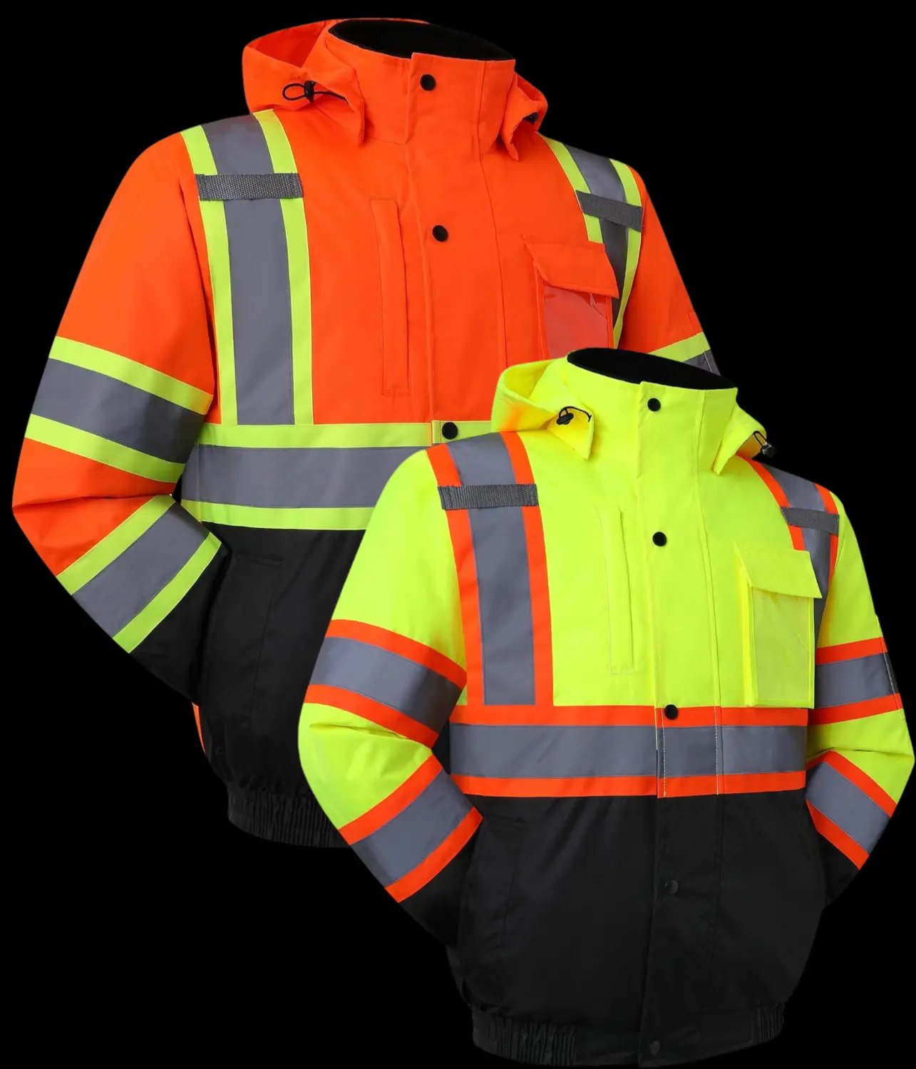 High Visibility Reflective Jackets for work, Waterproof Class 3 with Pockets, Mens Work Construction Coat for Cold Weather safety jacket