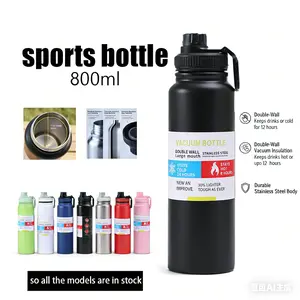 27oz stainless steel vacuum insulated water bottle also doubles as a coffee mug, making it a portable outdoor beverage container with a convenient handle design, suitable for camping, family picnics, cycling, home, and office use.