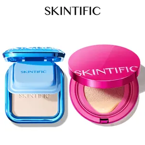 SKINTIFIC 2PCS Hydra Glow Combo – Glow Cushion + Ultra Cover Powder Radiant Hydrating Long Lasting Pore-Blur Lightweight All Skin Types