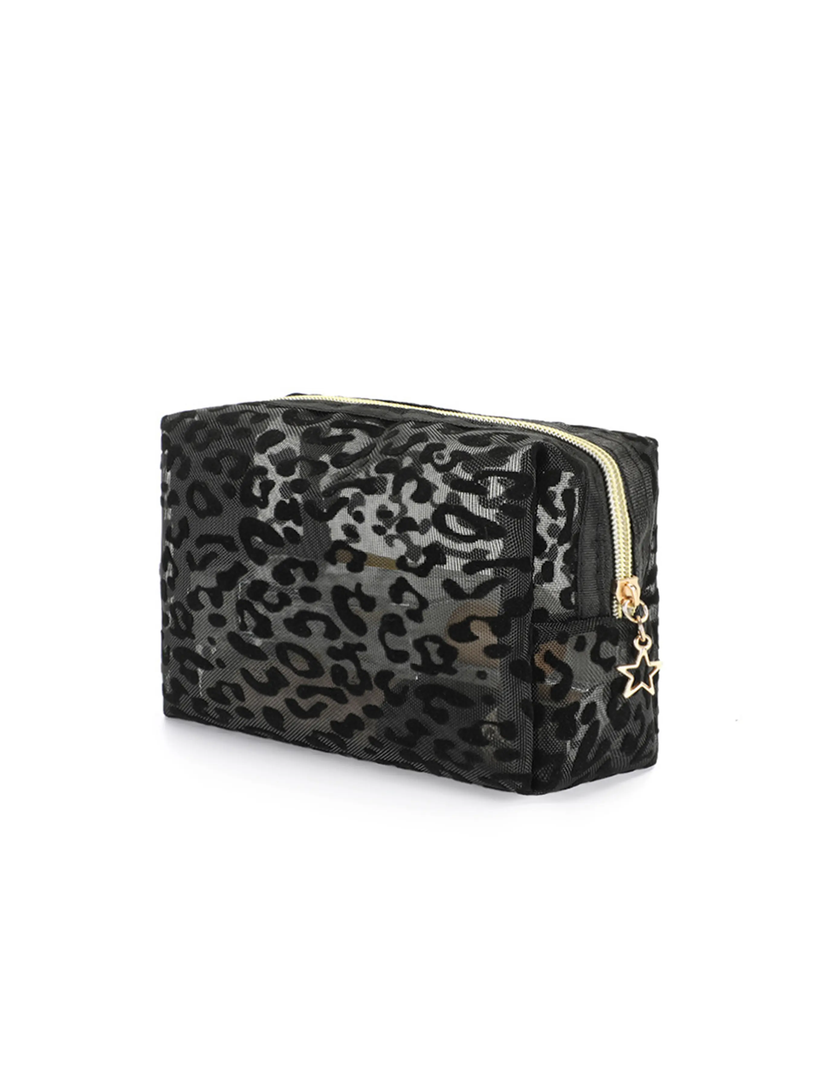 Single Pack Mesh Cosmetic Bag with Leopard Print Design, Makeup Organizer Pouch, Stylish and Functional Makeup Organizer for Women, Makeup Storage Bag, Cosmetics Bag, Perfect for Travel and Daily Use, Cosmetic Travel Bags