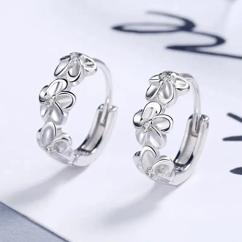 Women's Silver-Tone Double Row Simulated Crystal Stud Earrings, Small Sparkling Rhinestone Jewelry for Wedding, Party Occasions