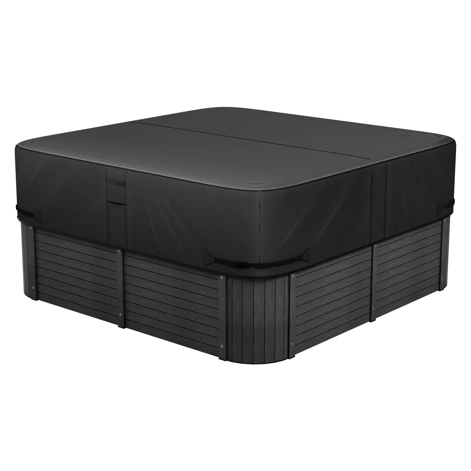 VEVOR Outdoor Hot Tub Cover, 80 x 80 x 20 Inch Weatherproof and Waterproof Hot Tub Cover Protector, 600D Heavy Duty Oxford Fabric and 950N Tearing Strength, Square Spa Covers for Hottub, Black