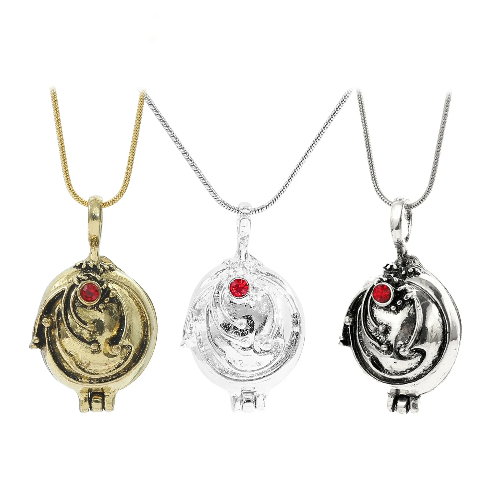 Locket Pendant Necklace Openable  Jewelry for Women Men Theme Accessory
